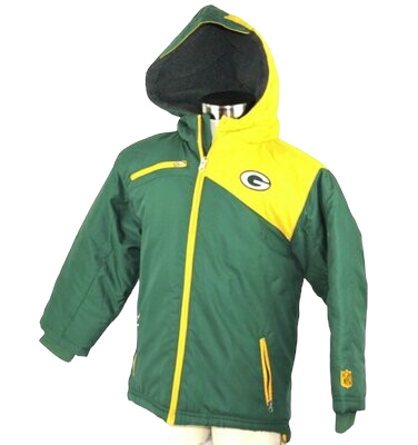 Green Bay Packers Toddler Full-Zip Heavy Winter Jacket With Hood