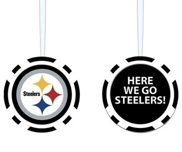 Pittsburgh Steelers Poker Chip Christmas Ornament