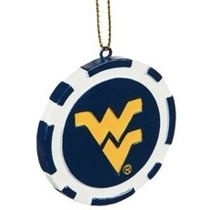 West Virginia Mountaineers Poker Chip Christmas Ornament