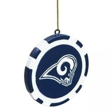 Los Angeles Rams Poker Chip Ornament Set of 3