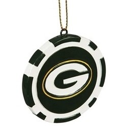 Green Bay Packers Poker Chip Christmas Ornament