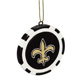 New Orleans Saints Poker Chip Christmas Ornament