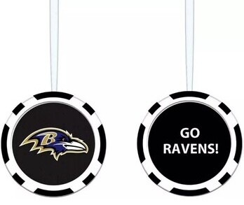 Baltimore Ravens Poker Chip Christmas Ornament Baltimore Ravens Poker Chip Christmas Ornament