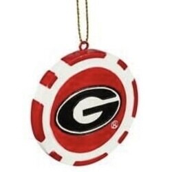 Georgia Bulldogs Poker Chip Christmas Ornament