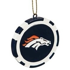 Denver Broncos Poker Chip Christmas Ornament