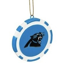 Carolina Panthers Poker Chip Christmas Ornament