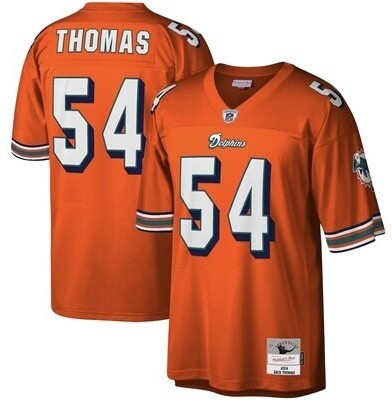 Miami Dolphins Zach Thomas 2004 Orange Men's Mitchell & Ness Legacy Jersey