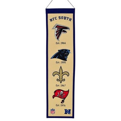 NFC South 8" x 32" Heritage Banner