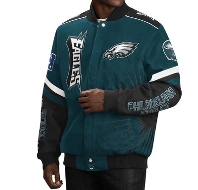 Philadelphia Eagles Men’s G-III Sports by Carl Banks Extreme Redzone Full-Snap Varsity Jacket