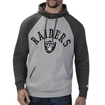 Las Vegas Raiders Men's Gray/Black Starter Hoodie Las Vegas Raiders Men's Gray/Black Starter Hoodie
