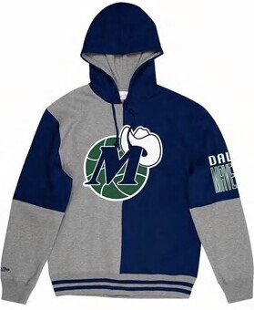 Dallas Mavericks Men’s Navy Blue Split Color Mitchell & Ness Fashion Hoodie