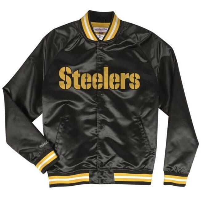Pittsburgh Steelers Men’s Mitchell & Ness Lightweight Satin Full-Snap Throwback Jacket