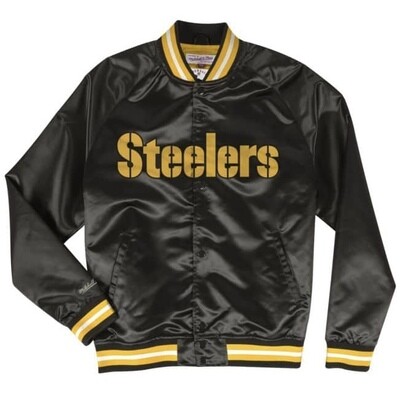 Pittsburgh Steelers Men’s Mitchell & Ness Lightweight Satin Full-Snap Throwback Jacket