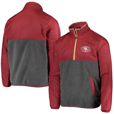 San Francisco 49ers Men’s Red and Grey Advance Jacket