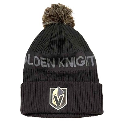 Vegas Golden Knights Men’s Fanatics Charcoal Gray Cuffed Pom Knit Hat