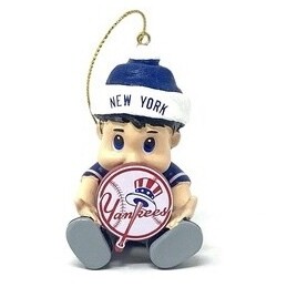 New York Yankees New Lil Fan Christmas Ornament Set of 2