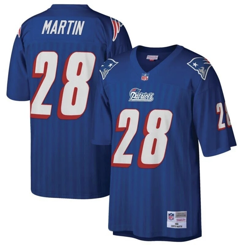 New England Patriots Curtis Martin 1996 Blue Mitchell & Ness Men's Legacy Jersey
