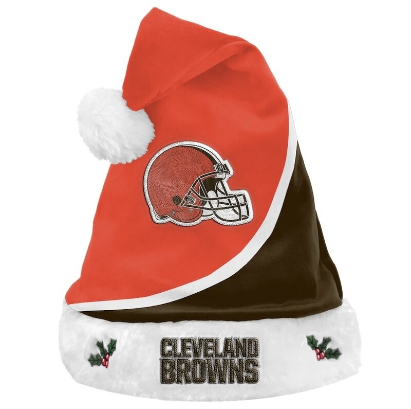 Cleveland Browns Color Block Santa Hat Cleveland Browns Color Block Santa Hat