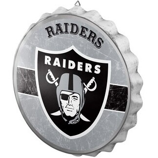 Las Vegas Raiders Distressed Bottle Cap Sign