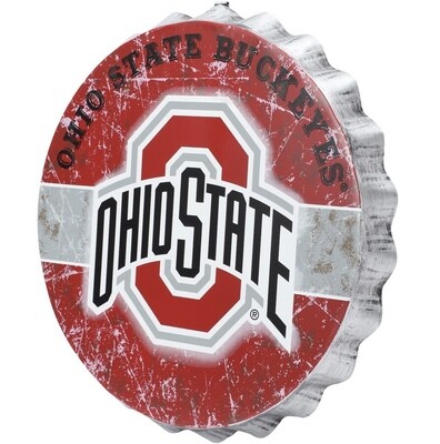 Ohio State Buckeyes Distressed Bottle Cap Sign