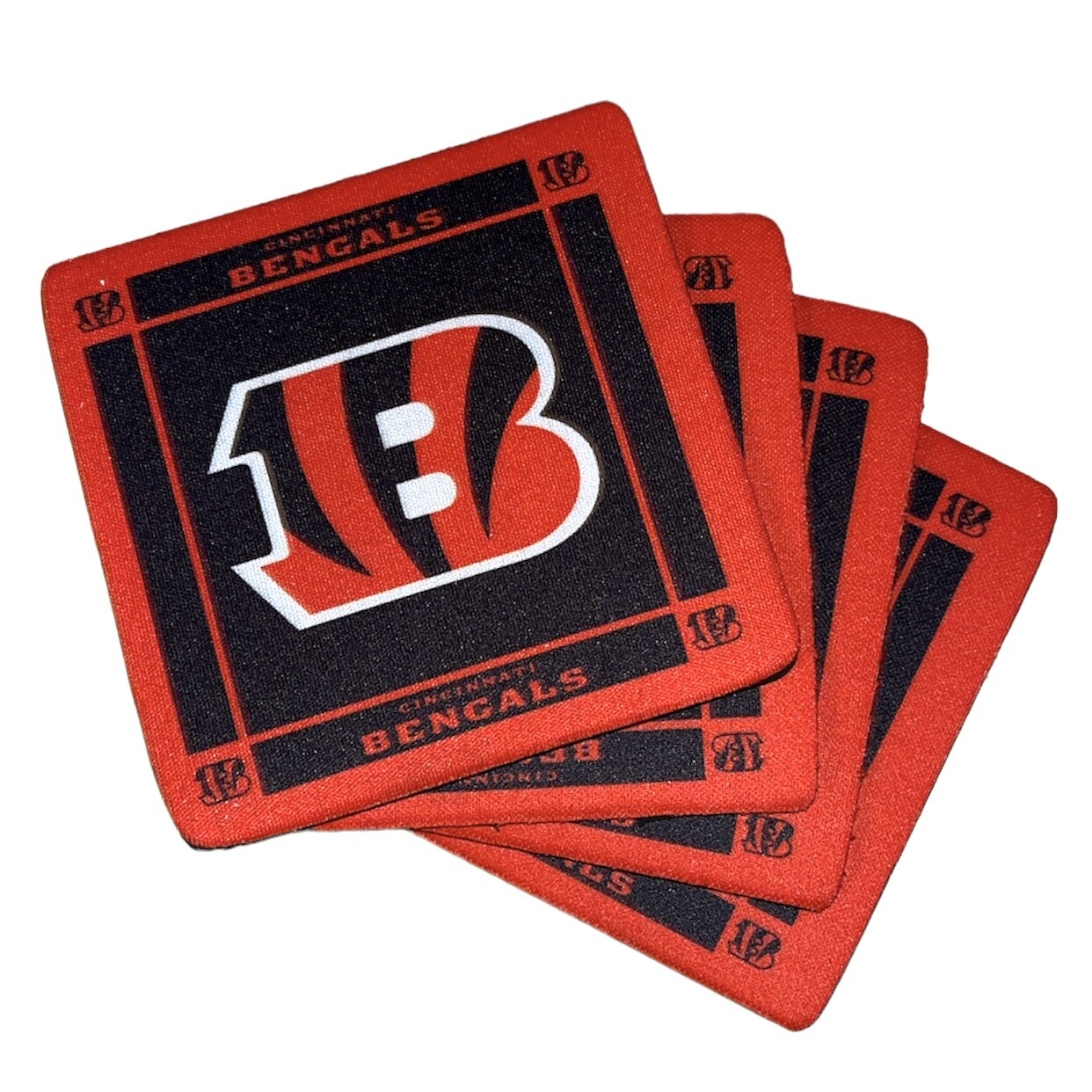 Cincinnati Bengals Square Coaster Set 4 Pack