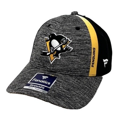 Pittsburgh Penguins Men’s Black Heather Defender Fanatics Stretch Fit Hat