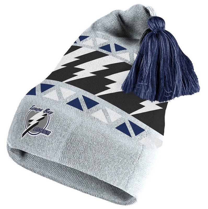 Tampa Bay Lightning Men's Adidas Reverse Retro 2.0 Pom Cuffed Knit Hat