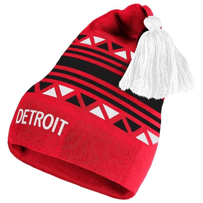 Detroit Red Wings Men's Adidas Reverse Retro 2.0 Pom Cuffed Knit Hat