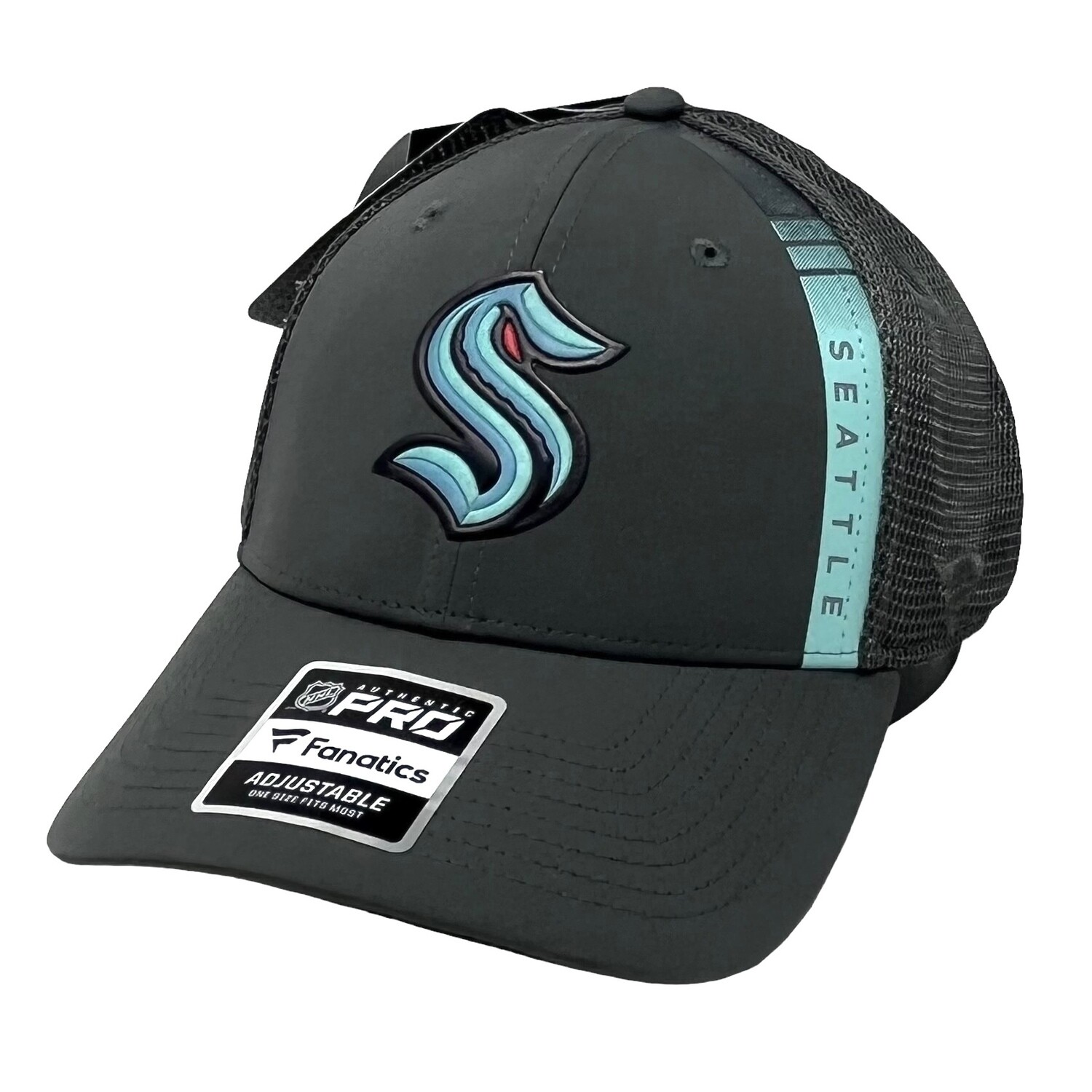 Seattle Kraken Men’s Authentic Pro Fanatics Charcoal Gray Adjustable Hat