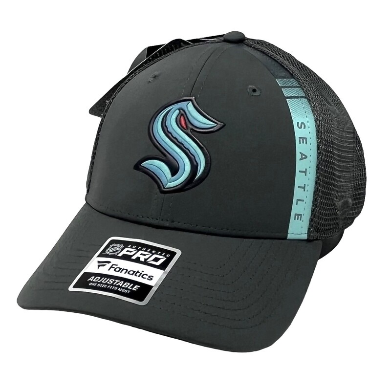 Seattle Kraken Men’s Authentic Pro Fanatics Charcoal Gray Adjustable Hat