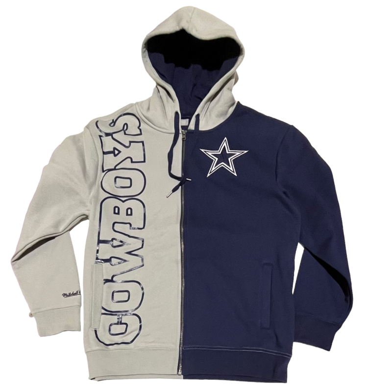 Dallas Cowboys Men's Mitchell & Ness Full Zip Fleece Hoodie