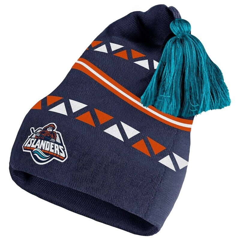 New York Islanders Men's Adidas Reverse Retro 2.0 Pom Cuffed Knit Hat