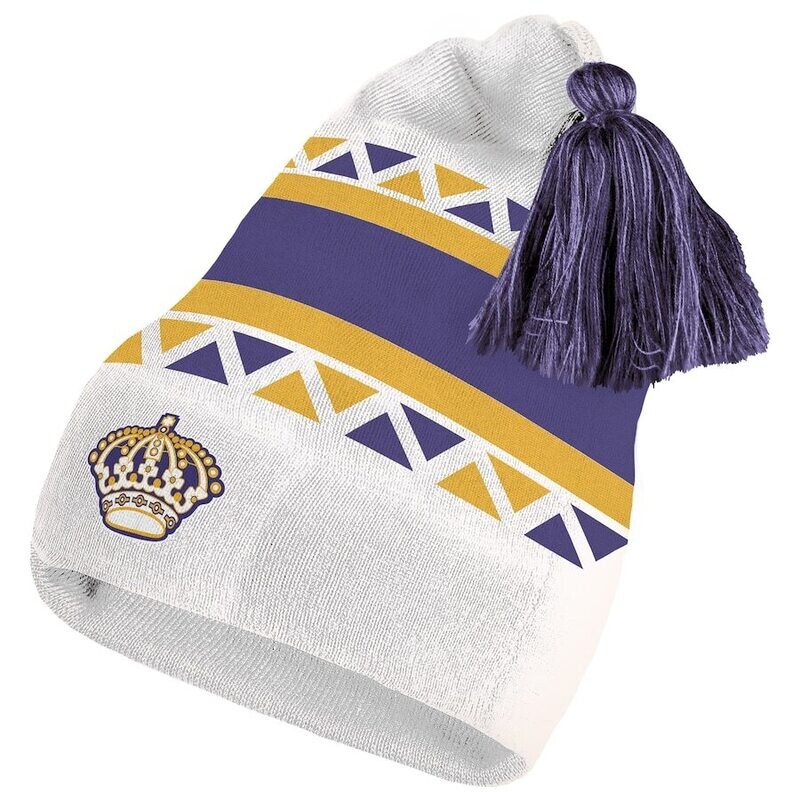 Los Angeles Kings Men's Adidas Reverse Retro 2.0 Pom Cuffed Knit Hat