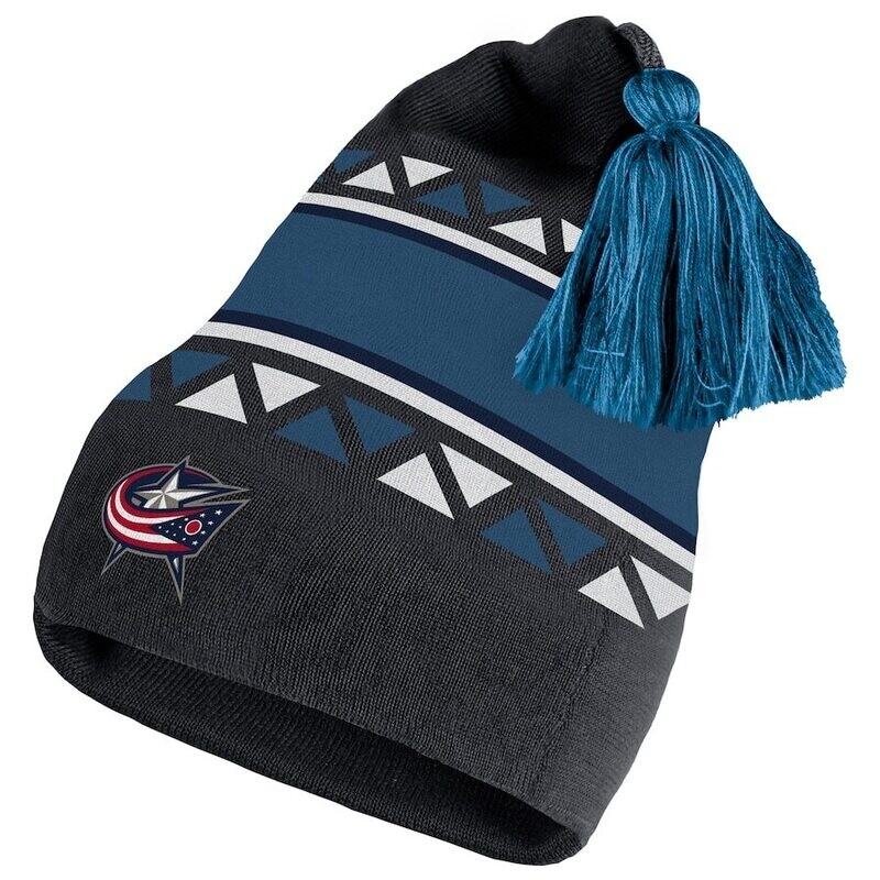Columbus Blue Jackets Men's Adidas Reverse Retro 2.0 Pom Cuffed Knit Hat