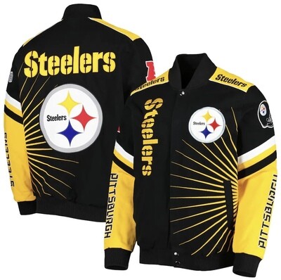 Pittsburgh Steelers Men’s G-III Sports by Carl Banks Extreme Redzone Full-Snap Varsity Jacket