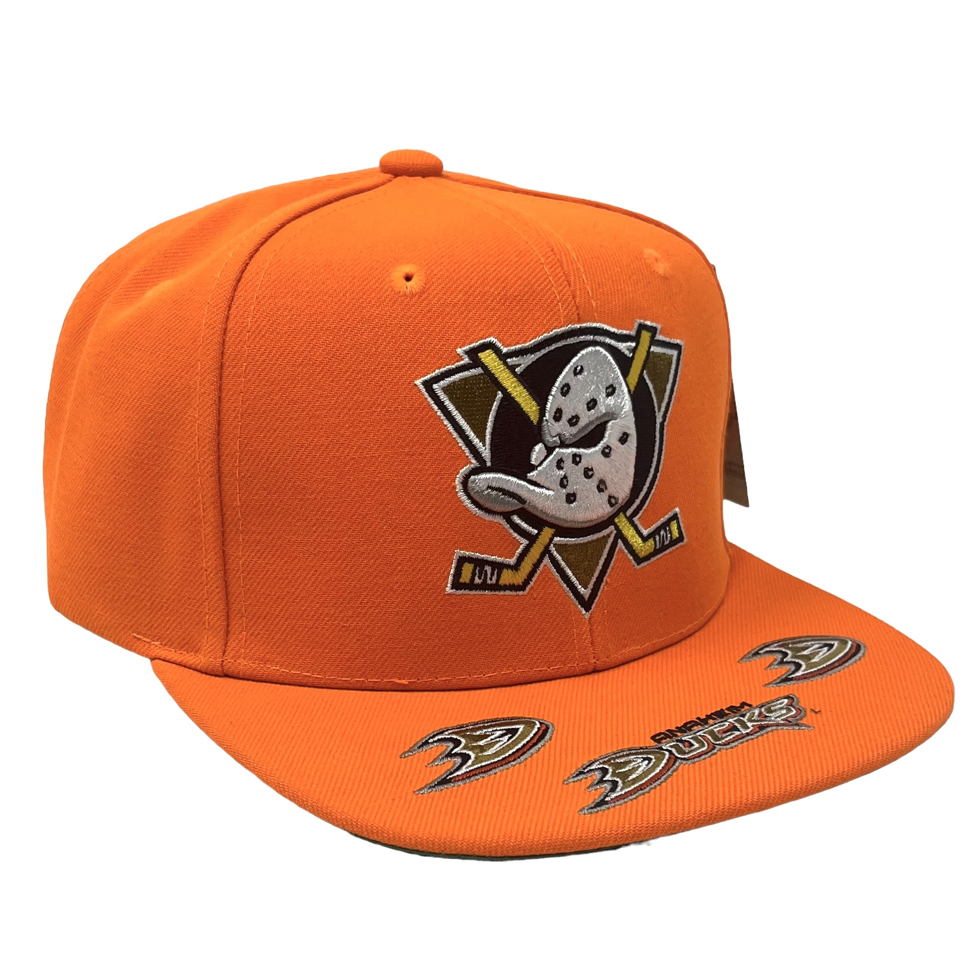 Men's Anaheim Ducks Mitchell & Ness Cream/Orange Vintage Snapback Hat