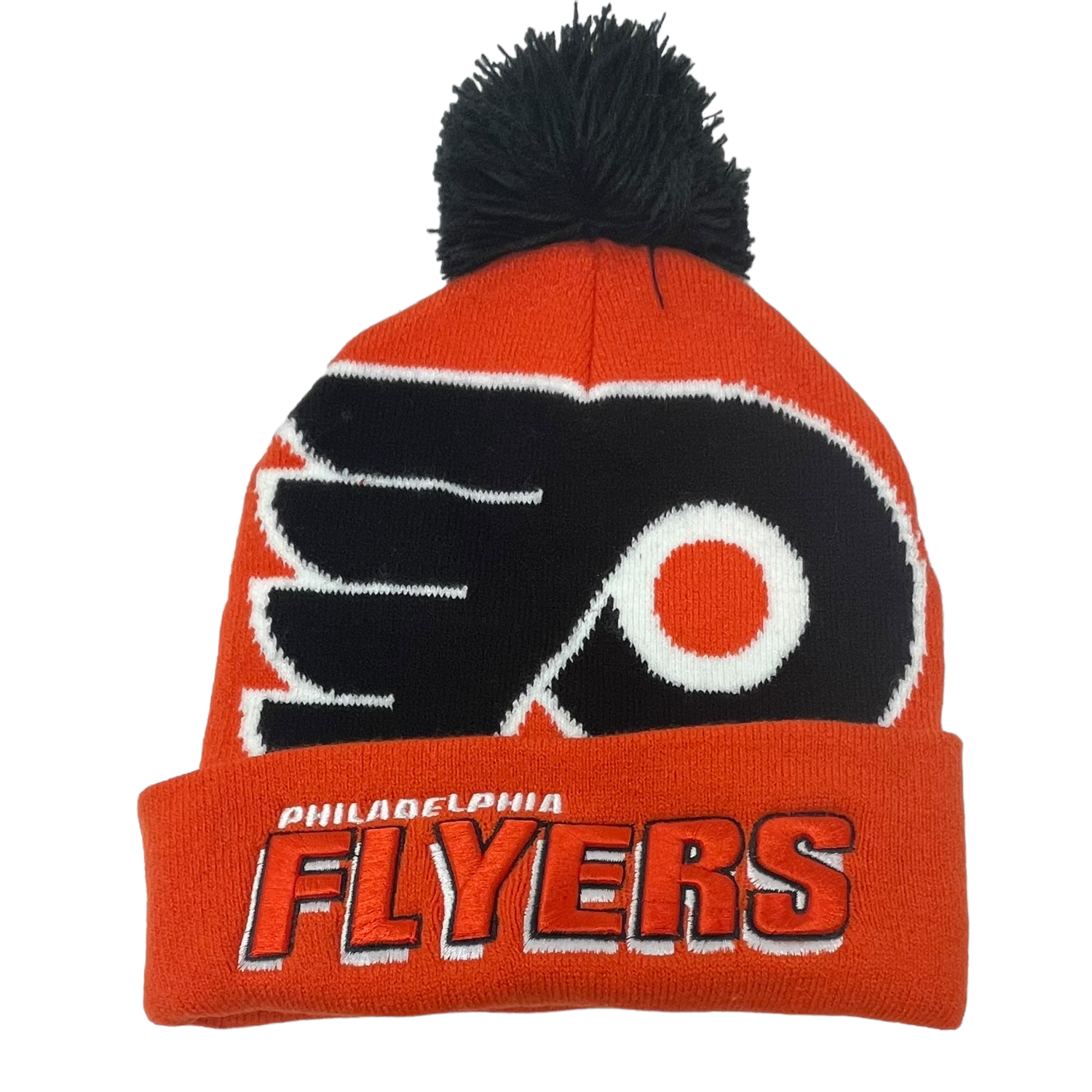 Philadelphia Flyers Men’s NHL Punch Out Mitchell & Ness Cuffed Pom Knit Hat
