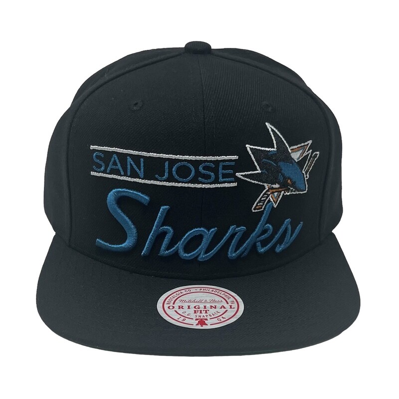 San Jose Sharks Men’s NHL Retro Lock Up Mitchell & Ness Snapback Hat