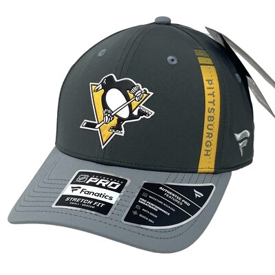 Pittsburgh Penguins Men’s Charcoal Grey Fanatics Branded Stretch Fit Hat