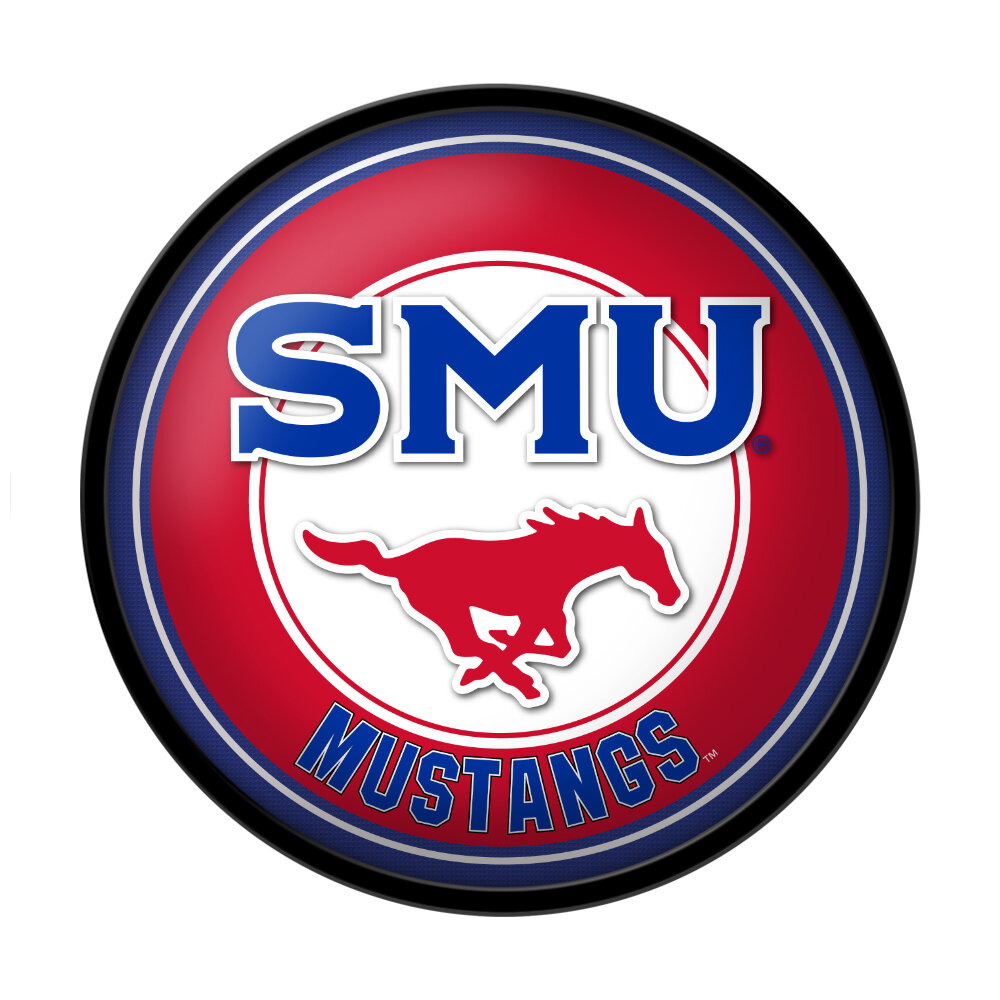 SMU Mustangs Modern Disc Wall Sign