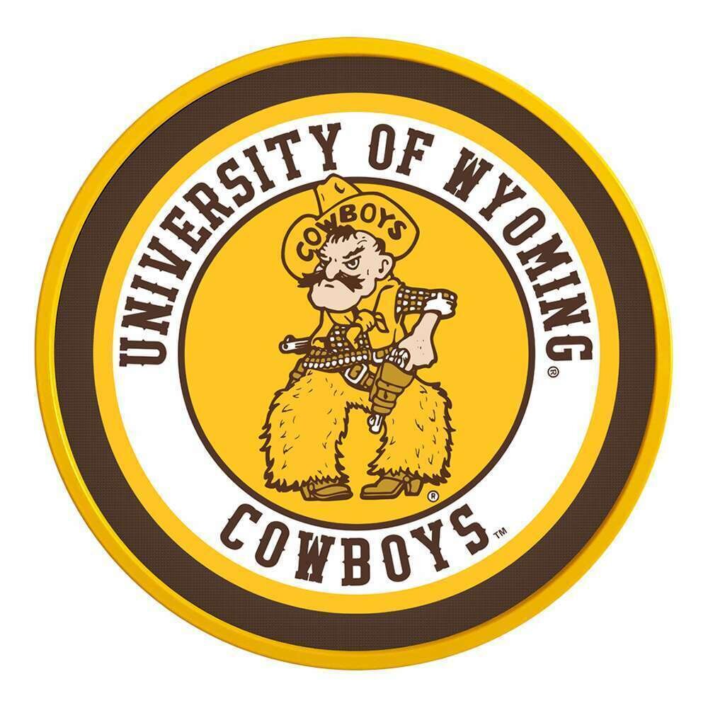 Wyoming Cowboys Pistol Pete Modern Disc Wall Sign