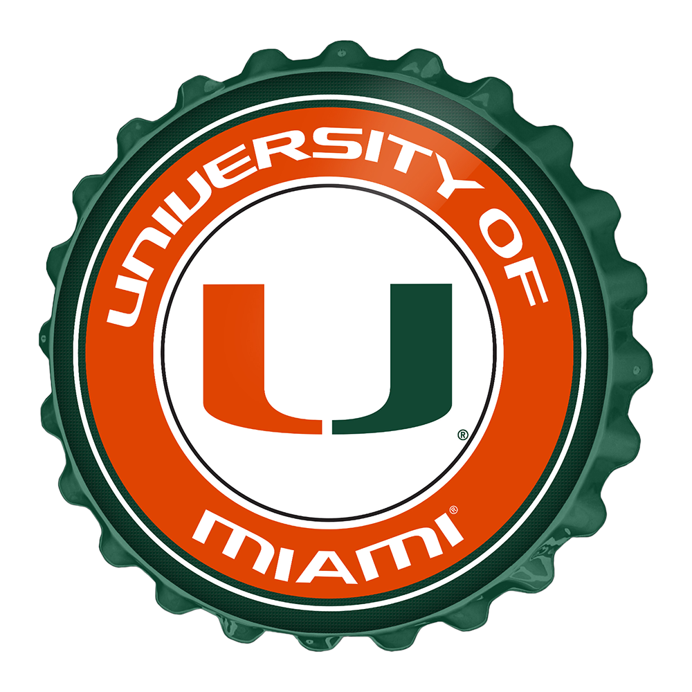 Miami Hurricans Bottle Cap Wall Sign
