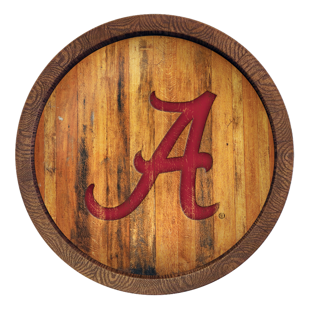 Alabama Crimson Tide Weathered "Faux" Barrel Top Sign