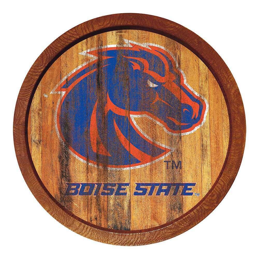 Boise State Broncos Weathered "Faux" Barrel Top Sign