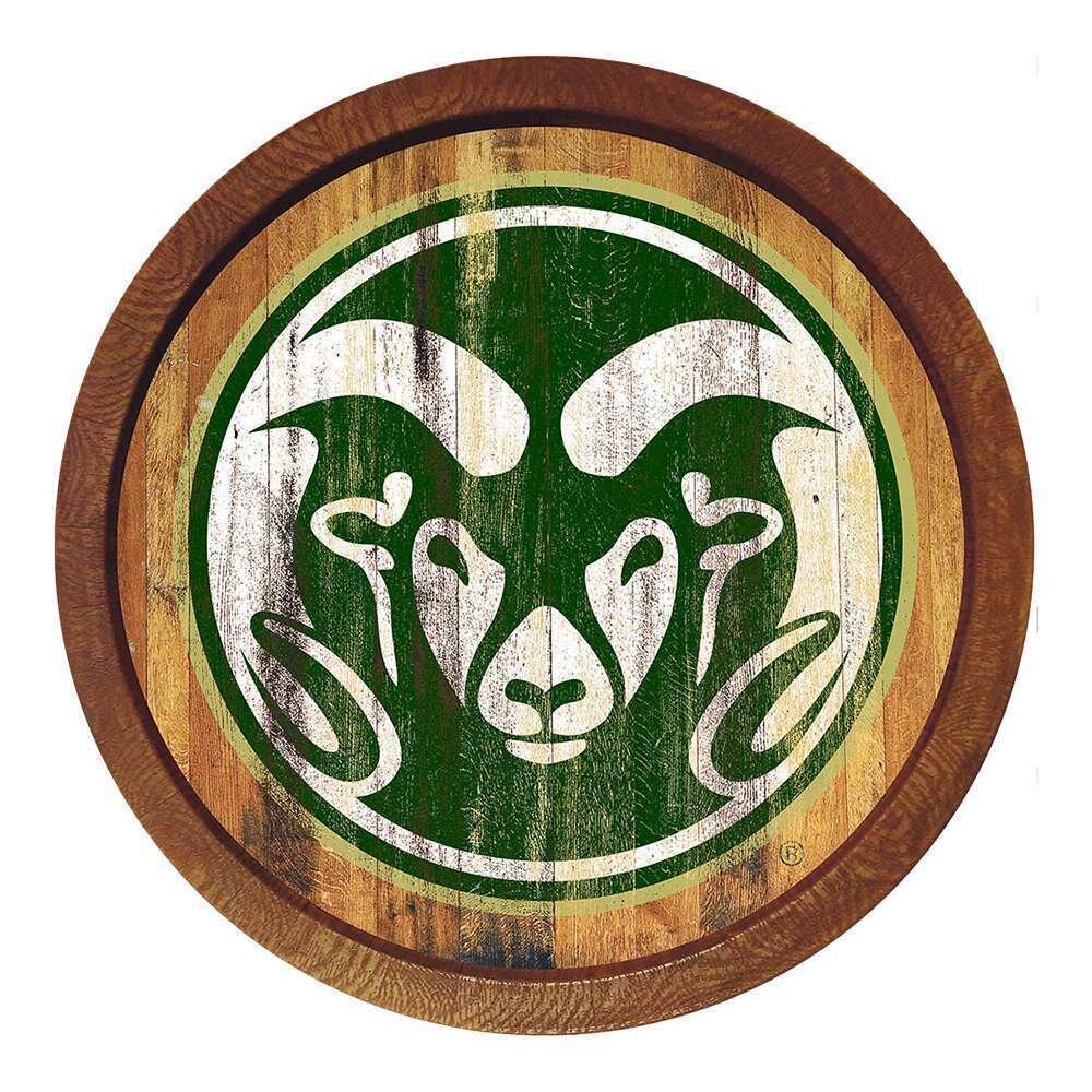 Colorado State Rams Weathered "Faux" Barrel Top Sign