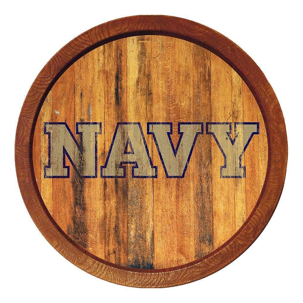 Navy Midshipmen Weathered "Faux" Barrel Top Sign