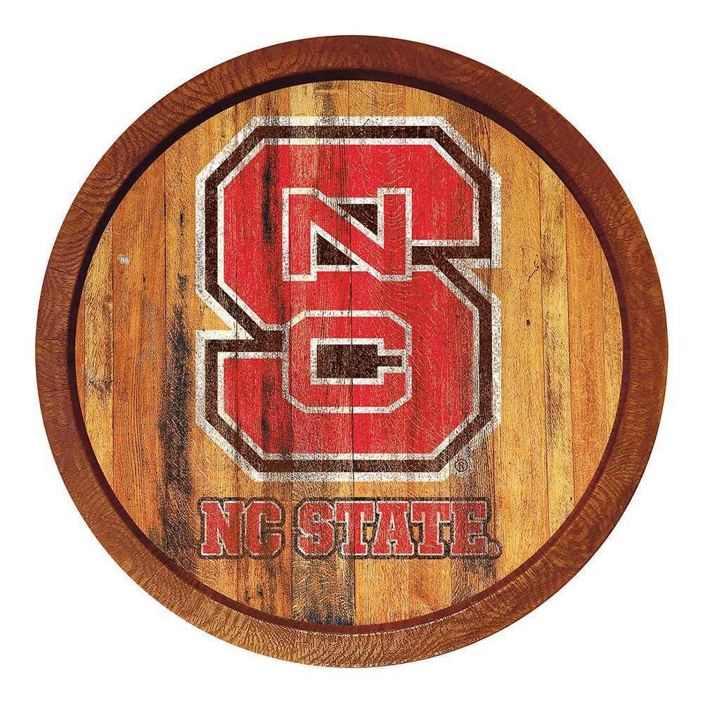 NC State Wolfpack Weathered "Faux" Barrel Top Sign