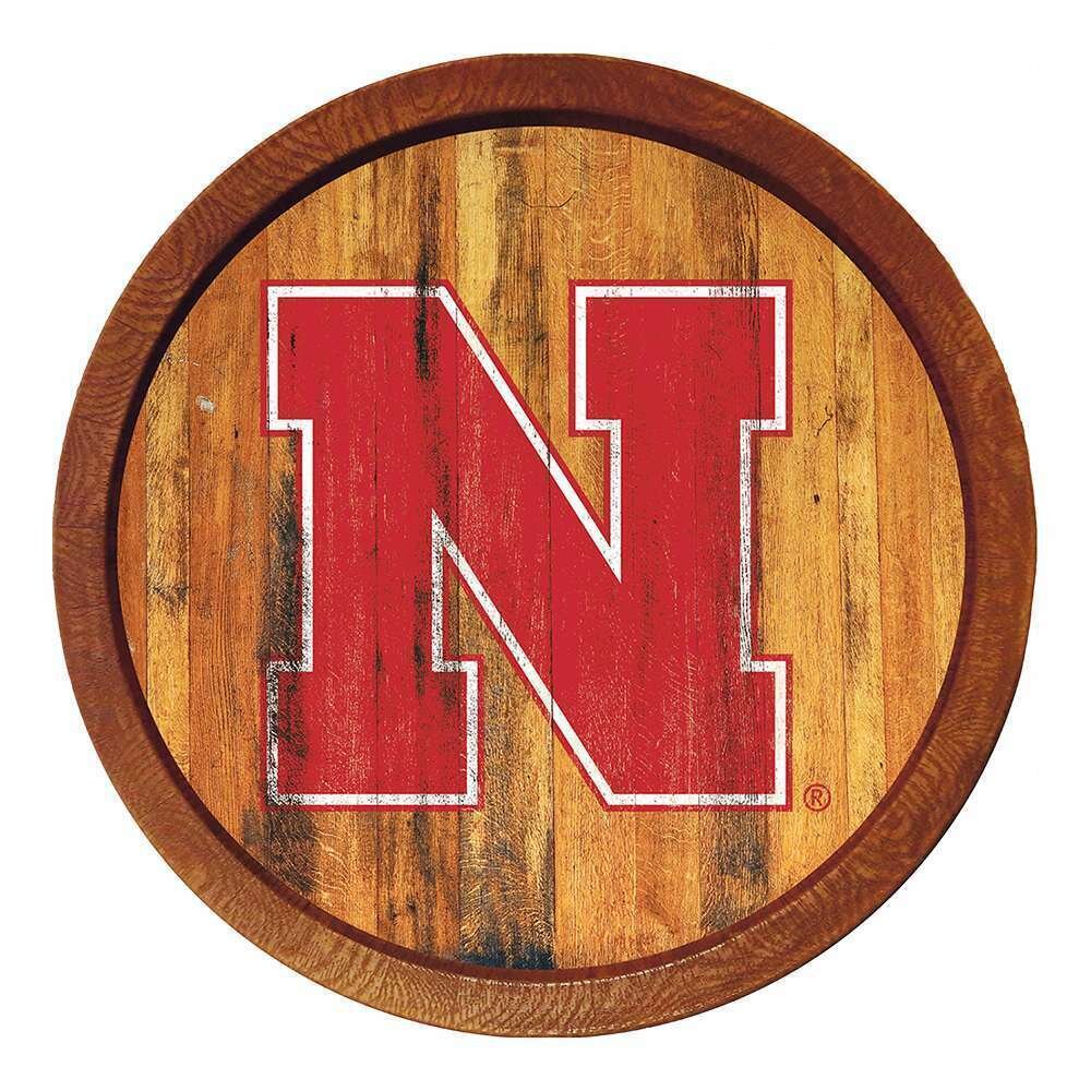 Nebraska Cornhuskers Weathered "Faux" Barrel Top Sign