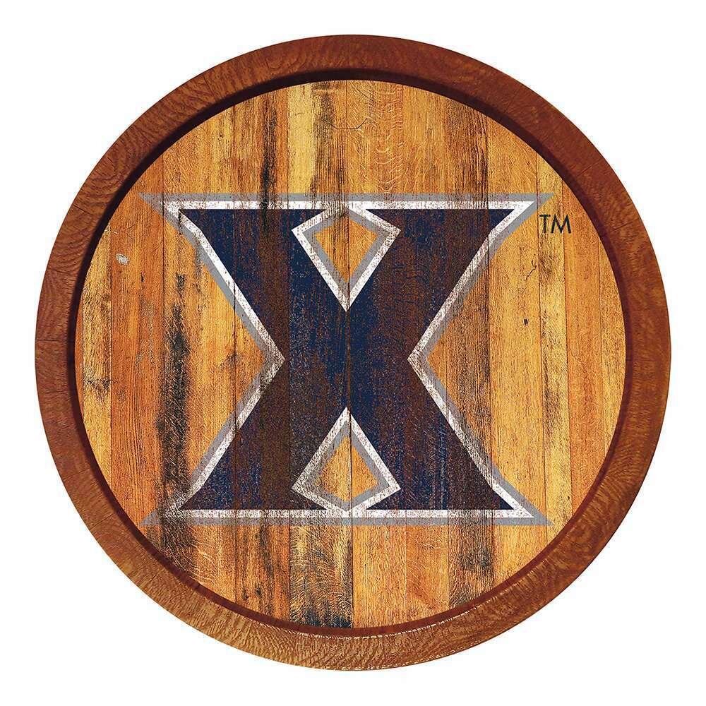 Xavier Musketeers Weathered "Faux" Barrel Top Sign