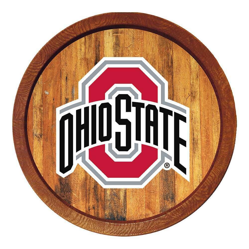 Ohio State Buckeyes "Faux" Barrel Top Sign